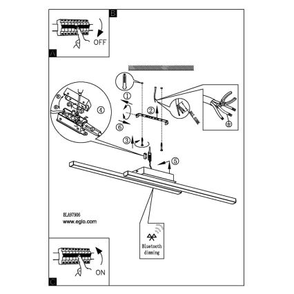 Eglo - Plafoniera LED RGB dimmerabile FRAIOLI-C LED/34W/230V
