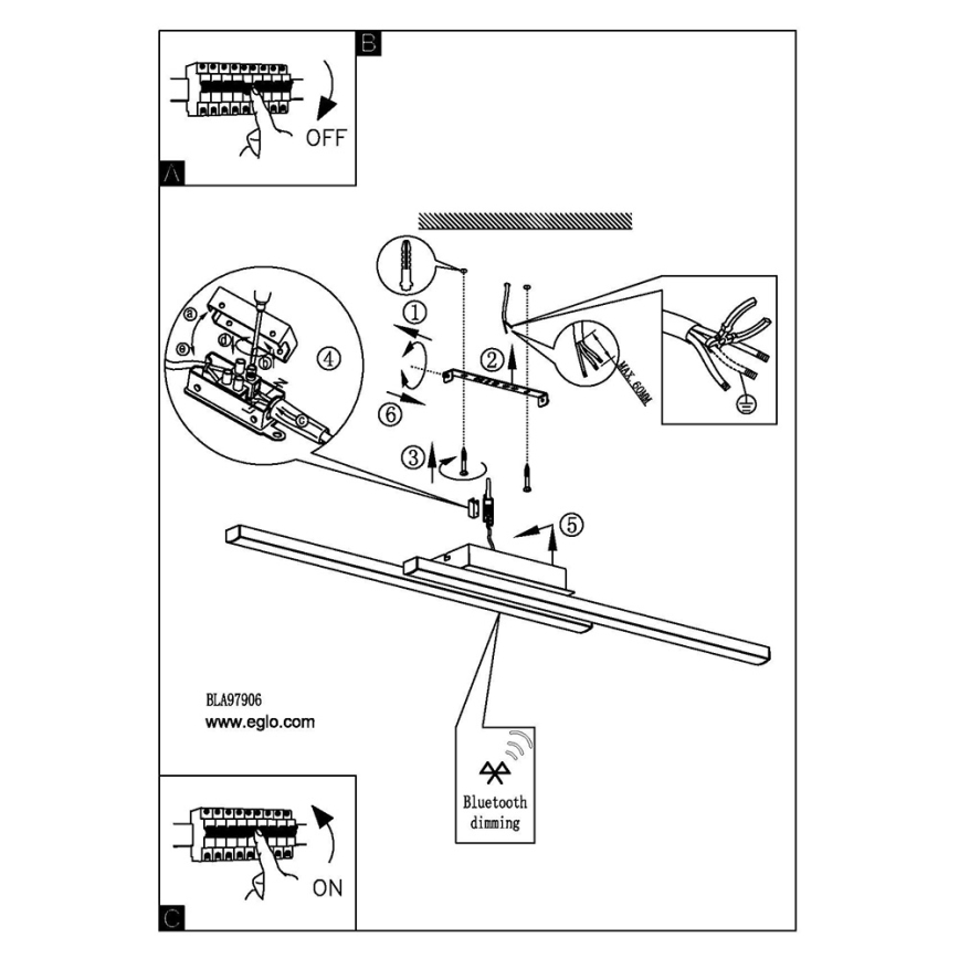 Eglo - Plafoniera LED RGB dimmerabile FRAIOLI-C LED/34W/230V