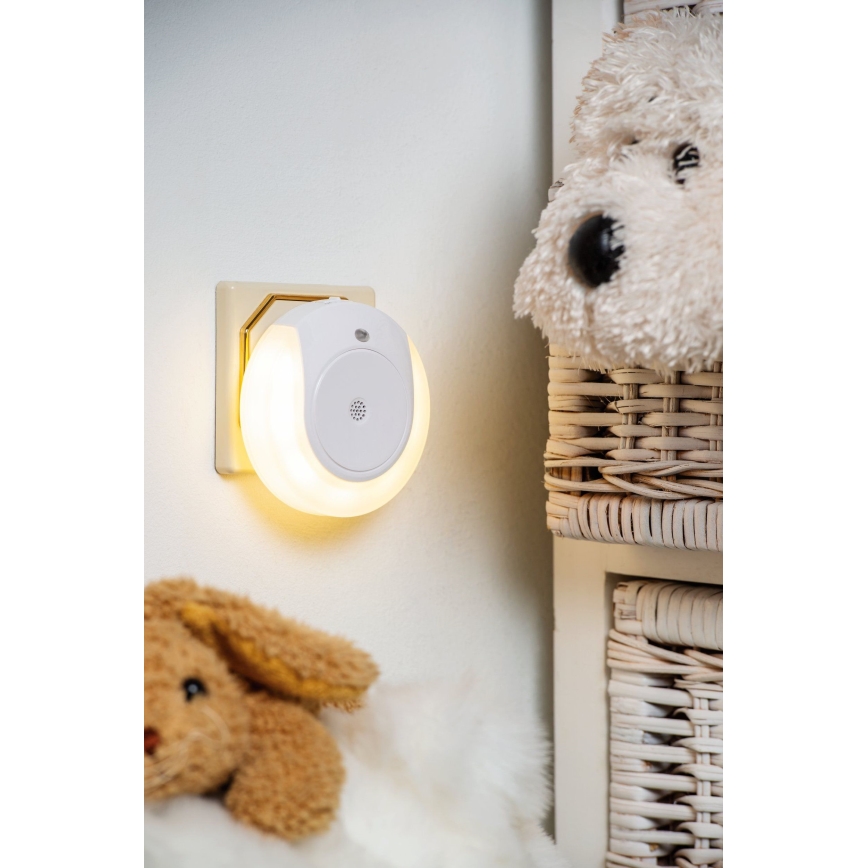 Eglo - Luce notturna a LED con sensore crepuscolare 2xLED/0,4W/230V 3000K