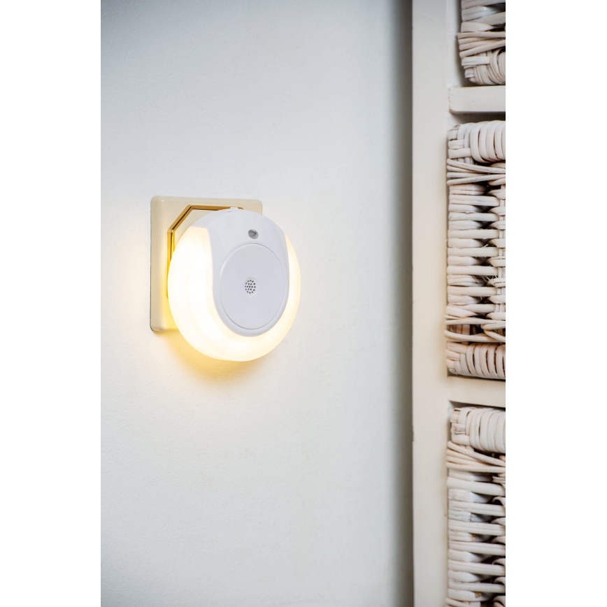 Eglo - Luce notturna a LED con sensore crepuscolare 2xLED/0,4W/230V 3000K