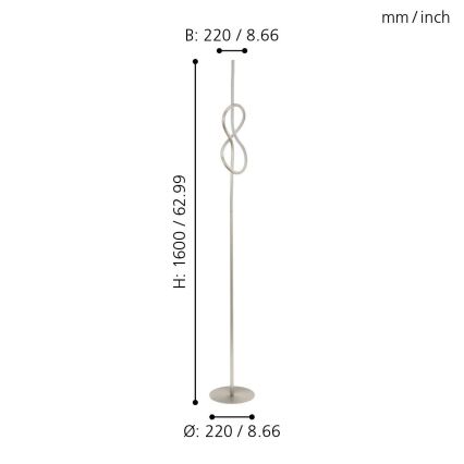 Eglo 97942 - Lampada LED da terra NOVAFELTRIA LED/13W/230V
