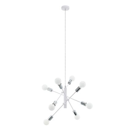 Eglo - Lampadario a sospensione con filo 8xE27/60W/230V bianco