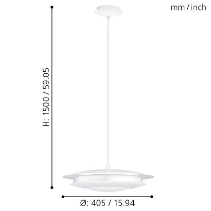 Eglo - Lampadario LED RGB dimmerabile su filo MONEVA-C LED/18W/230V