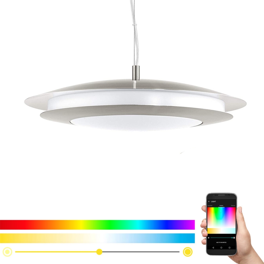 Eglo - Lampadario LED RGB dimmerabile a sospensione con filo MONEVA-C LED/27W/230V