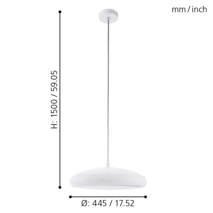 Eglo 98046 - LED RGB Lampada a sospensione dimmerabile su cavo RIODEVA-C LED/27W/230V