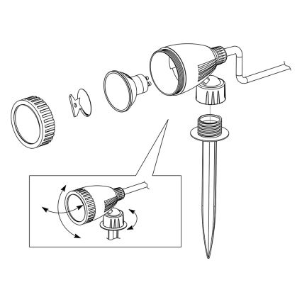 Eglo 98052 - Lampada LED RGB da esterno NEMA-C 1xGU10/5W/230V IP44