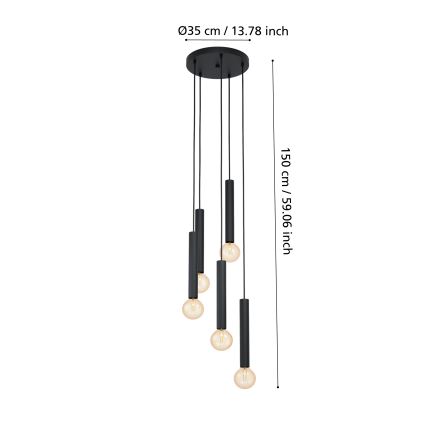 Eglo - Lampadario a sospensione con filo 5xE27/60W/230V