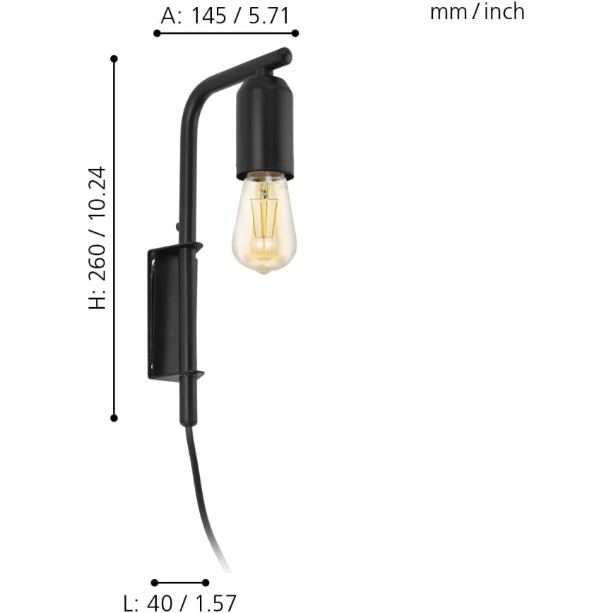 Eglo 98064 - Applique ADRI 1xE27/60W/230V