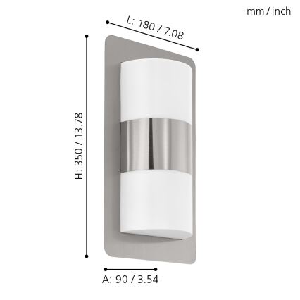 Eglo - Lampada da esterno 2xE27/10W/230V IP4cromo opaco