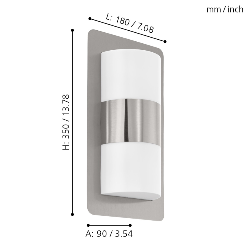 Eglo - Lampada da esterno 2xE27/10W/230V IP4cromo opaco