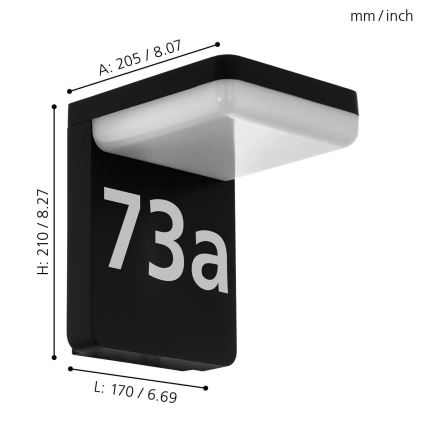 Eglo - Numero civico a LED LED/11W/230V IP44