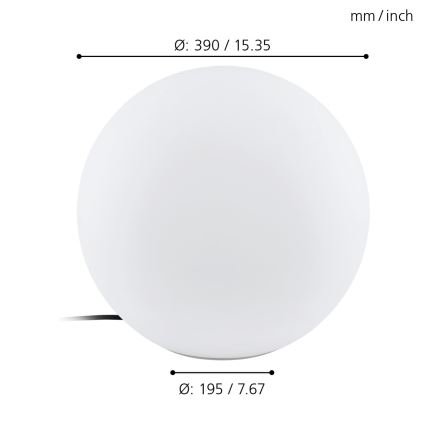 Eglo - Lampada da terra per esterno 1xE27/40W/230V IP65 ø390