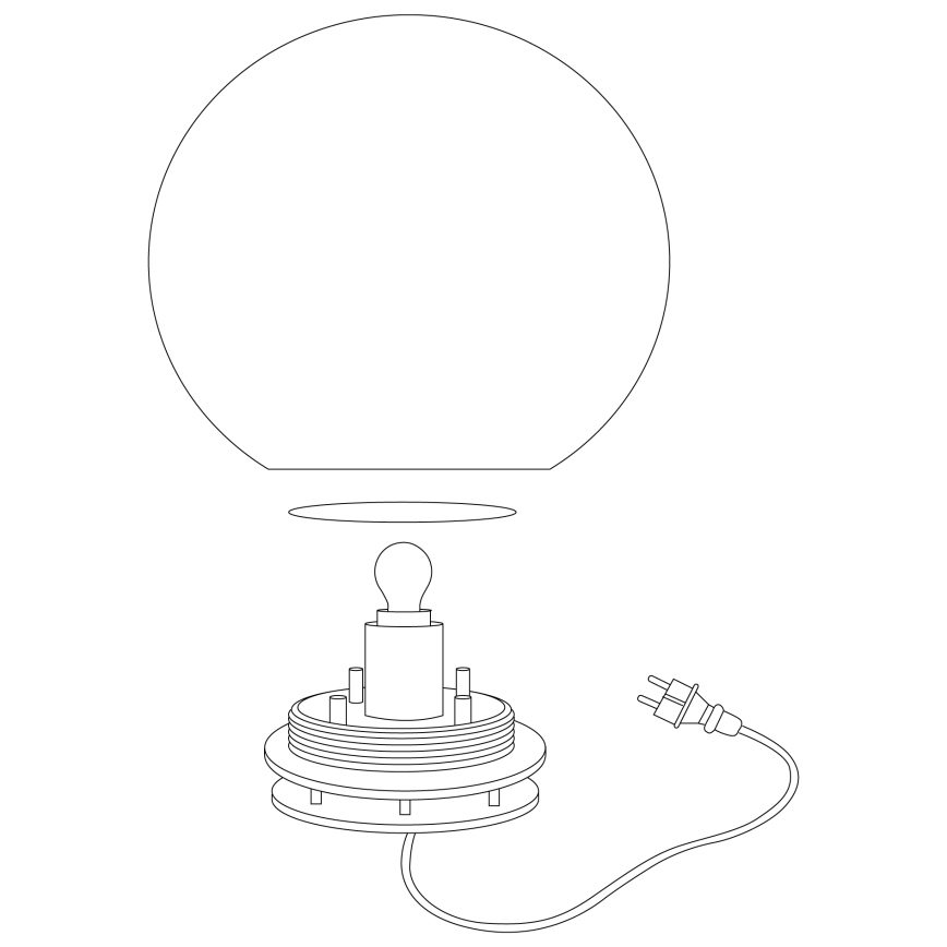Eglo - Lampada da terra per esterno 1xE27/40W/230V IP65 ø600