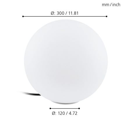 Eglo 98105 - Lampada da terra LED RGBW da esterno MONTEROLO-C 1xE27/9W/230V IP65 ø300