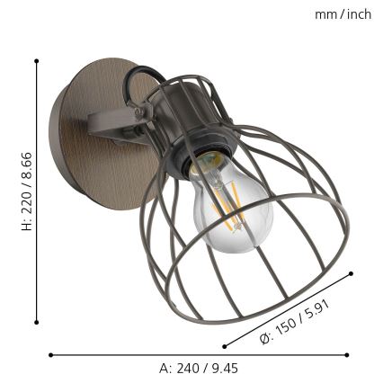 Eglo - Luce Spot da parete 1xE27/40W/230V