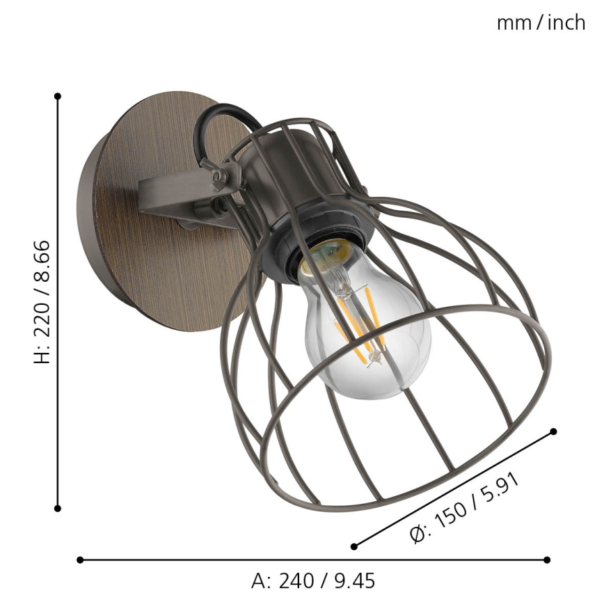 Eglo - Luce Spot da parete 1xE27/40W/230V