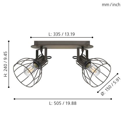 Eglo - Luce Spot 2xE27/40W/230V