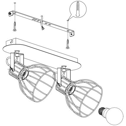 Eglo - Luce Spot 2xE27/40W/230V