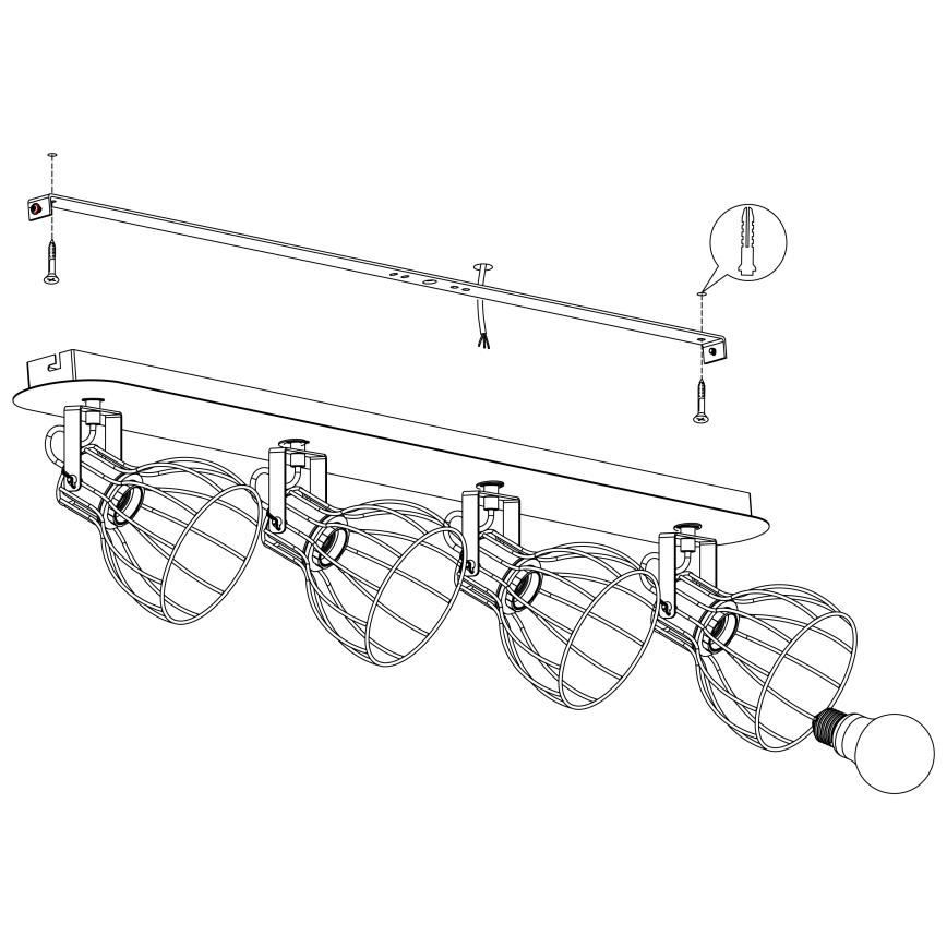Eglo - Luce Spot 4xE27/40W/230V