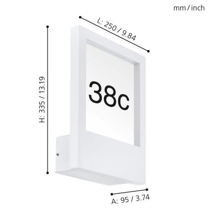 Eglo - Numero civico 1xE27/28W/230V IP4bianco