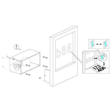 Eglo - Numero civico 1xE27/28W/230V IP4bianco