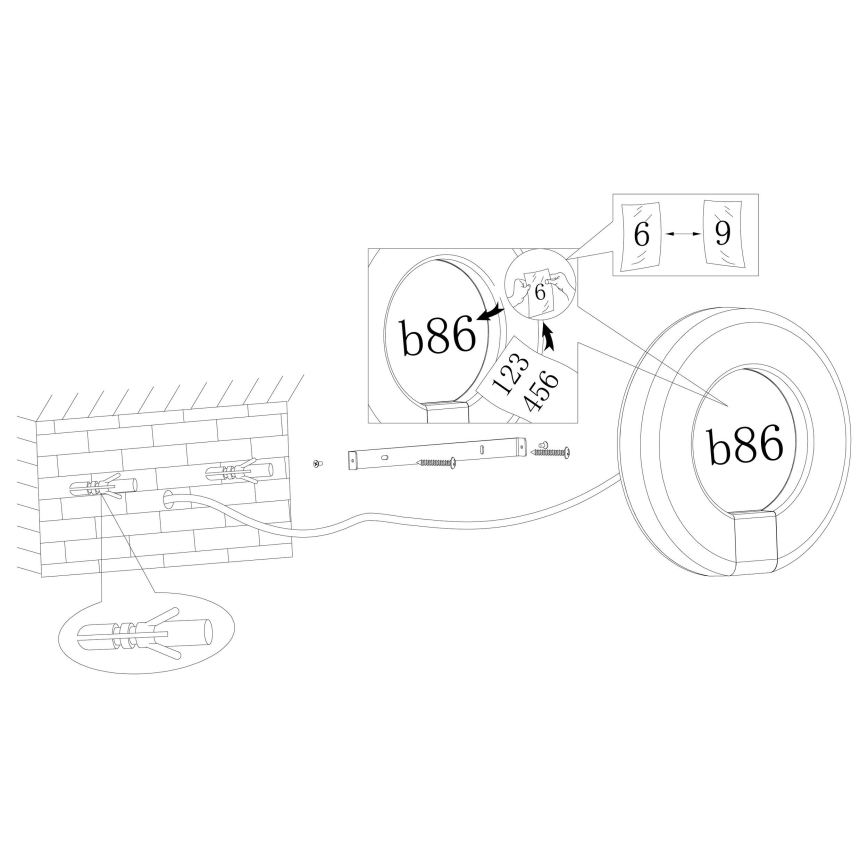 Eglo - Numero civico a LED LED/15W/230V IP44