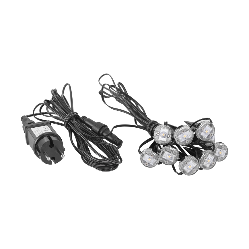 Eglo - Catena luminosa decorativa da esterno 9xLED 10m IP65 bianco caldo