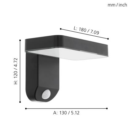Eglo - LED Lampada da parete solare con sensore LED/4,5W/3,7V 2200 mAh IP44