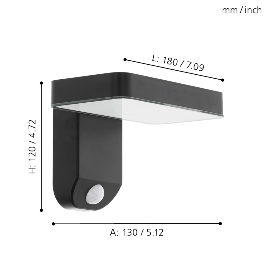 Eglo - LED Lampada da parete solare con sensore LED/4,5W/3,7V 2200 mAh IP44