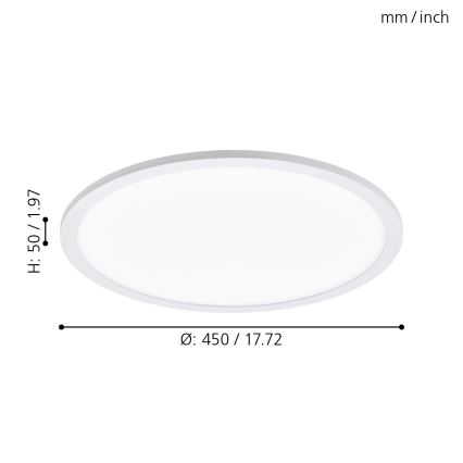 Eglo - Plafoniera LED dimmerabile LED/19,5W/230V + Telecomando