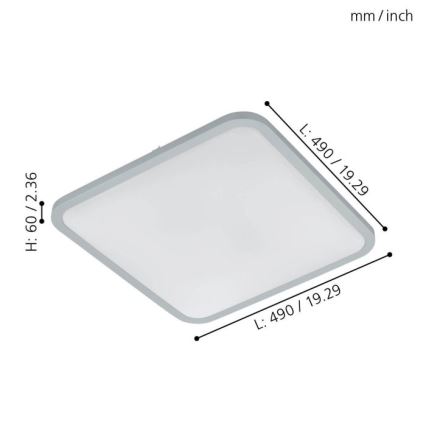 Eglo 98258 - Plafoniera LED dimmerabile COGOLETO LED/30W/230V + telecomando