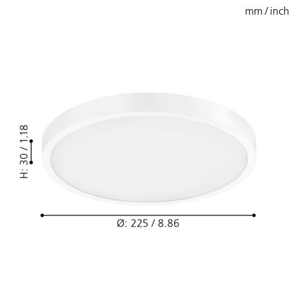 Eglo - Plafoniera LED dimmerabile LED/14W/230V + telecomando Ø 22,5 cm