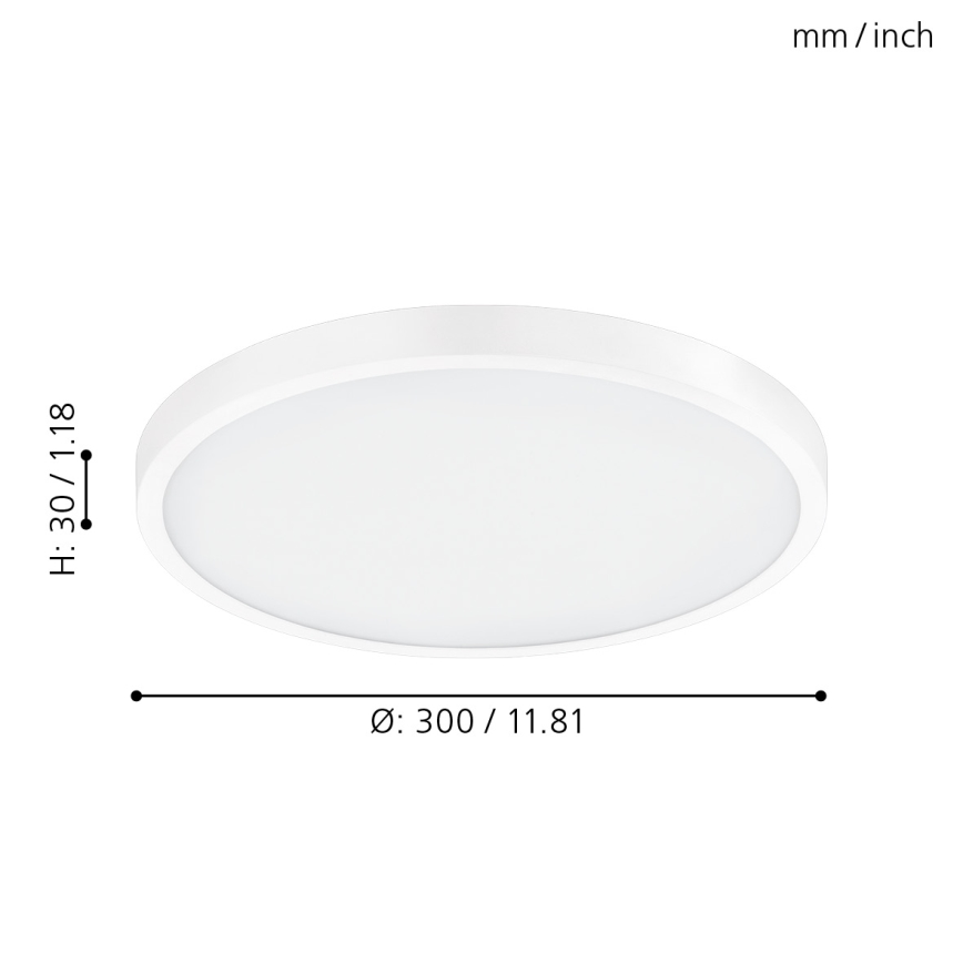 Eglo - Plafoniera LED dimmerabile 20W/230V con telecomando, Ø 30 cm