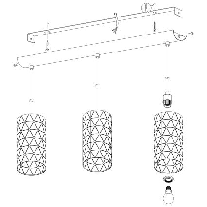 Eglo - Lampadario a sospensione con filo 3xE27/40W/230V