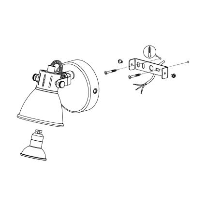 Eglo - Luce Spot da parete a LED 1xGU10/3,3W/230V