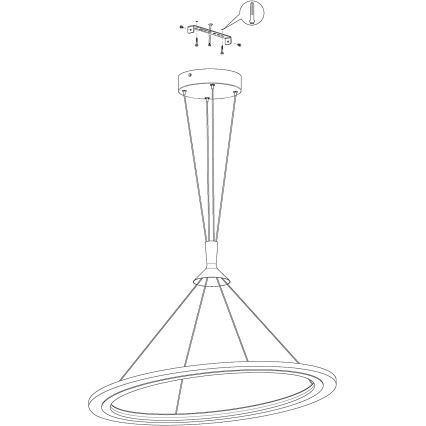 Eglo 98427 - Lampadario a sospensione su cavo LED RGB dimmerabile HORNITOS-C LED/37W/230V + telecomando