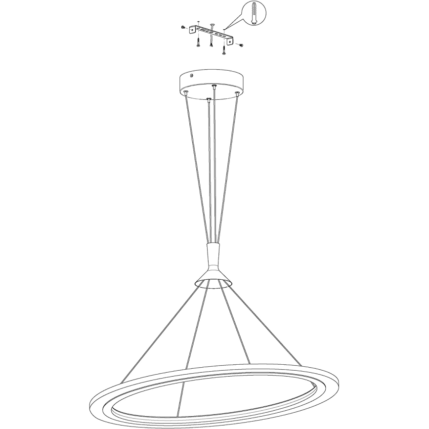 Eglo 98427 - Lampadario a sospensione su cavo LED RGB dimmerabile HORNITOS-C LED/37W/230V + telecomando
