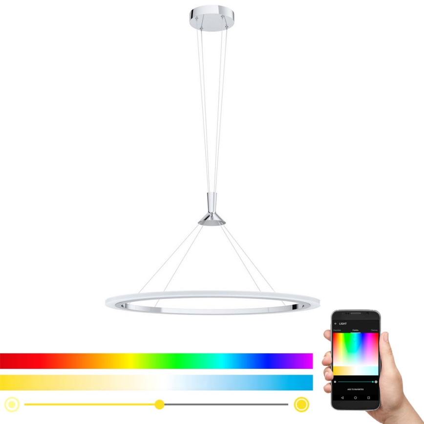 Eglo - LED RGB Lampadario dimmerabile a sospensione con filo HORNITOS-C LED/37W/230V + telecomando