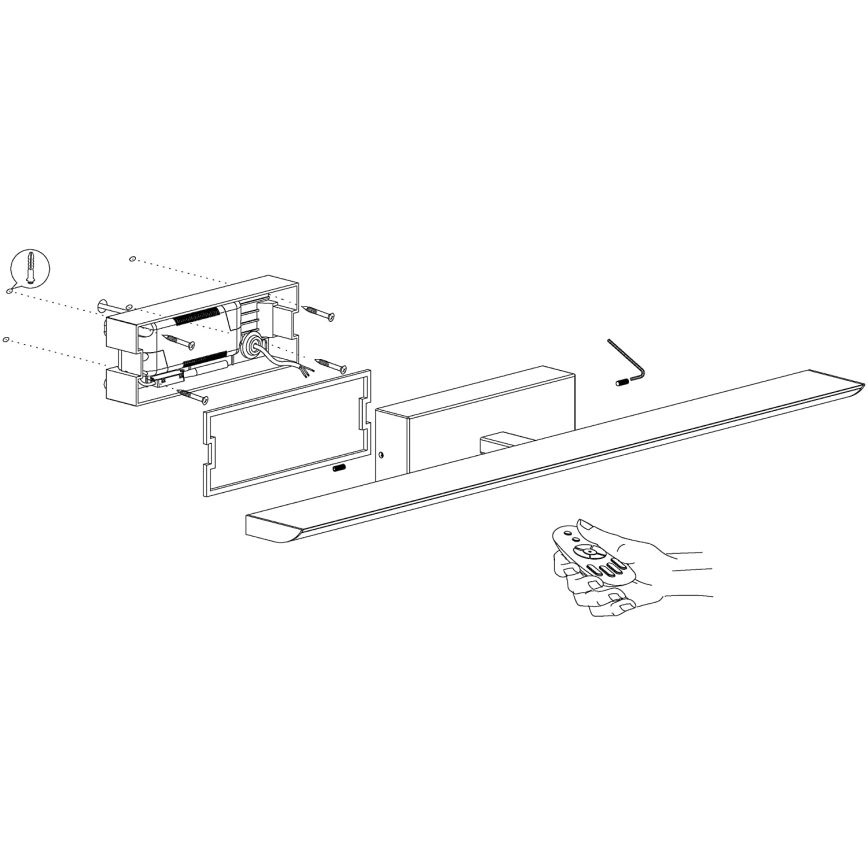 Eglo 98451 - Illuminazione per bagno LED RGB dimmerabile TABIANO-C LED/15,6W/230V IP44 + telecomando