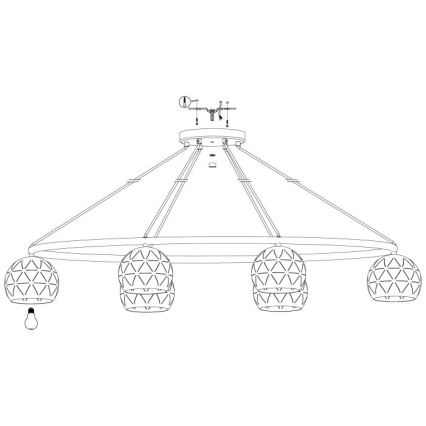 Eglo - Lampadario a sospensione con filo 6xE14/40W/230V