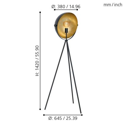 Eglo - Lampada da terra 1xE27/40W/230V