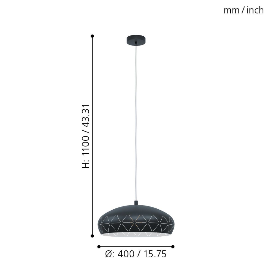 Eglo - Lampadario a sospensione con filo 1xE27/28W/230V