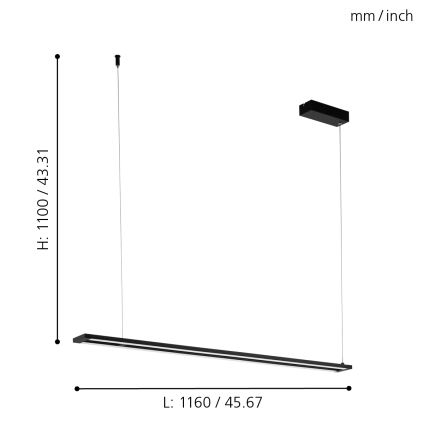 Eglo - Lampadario LED a sospensione con filo LED/27W/230V