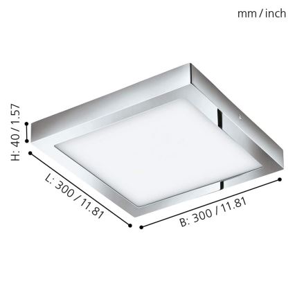 Eglo - Plafoniera LED RGBW dimmerabile FUEVA-C LED/21W/230V Bluetooth IP44 30x30 cm