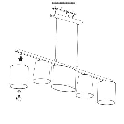 Eglo - Lampadario a sospensione con filo 5xE14/25W/230V