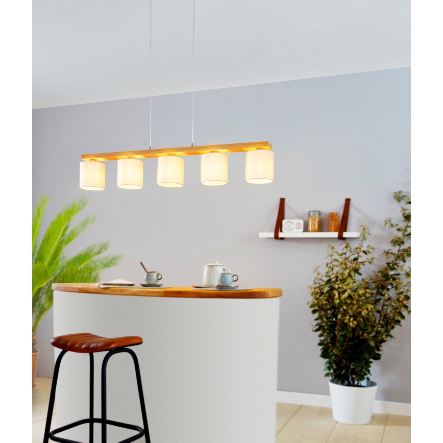 Eglo - Lampadario a sospensione con filo 5xE27/28W/230V