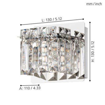 Eglo - Applique a LED 1xG9/3W/230V cromo lucido