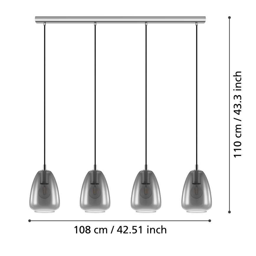 Eglo - Lampadario a sospensione con filo 4xE27/40W/230V