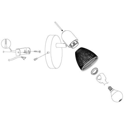 Eglo - Luce Spot da parete 1xE14/28W/230V