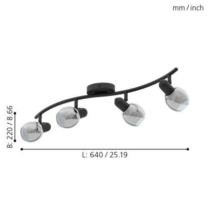 Eglo - Luce Spot 4xE14/28W/230V